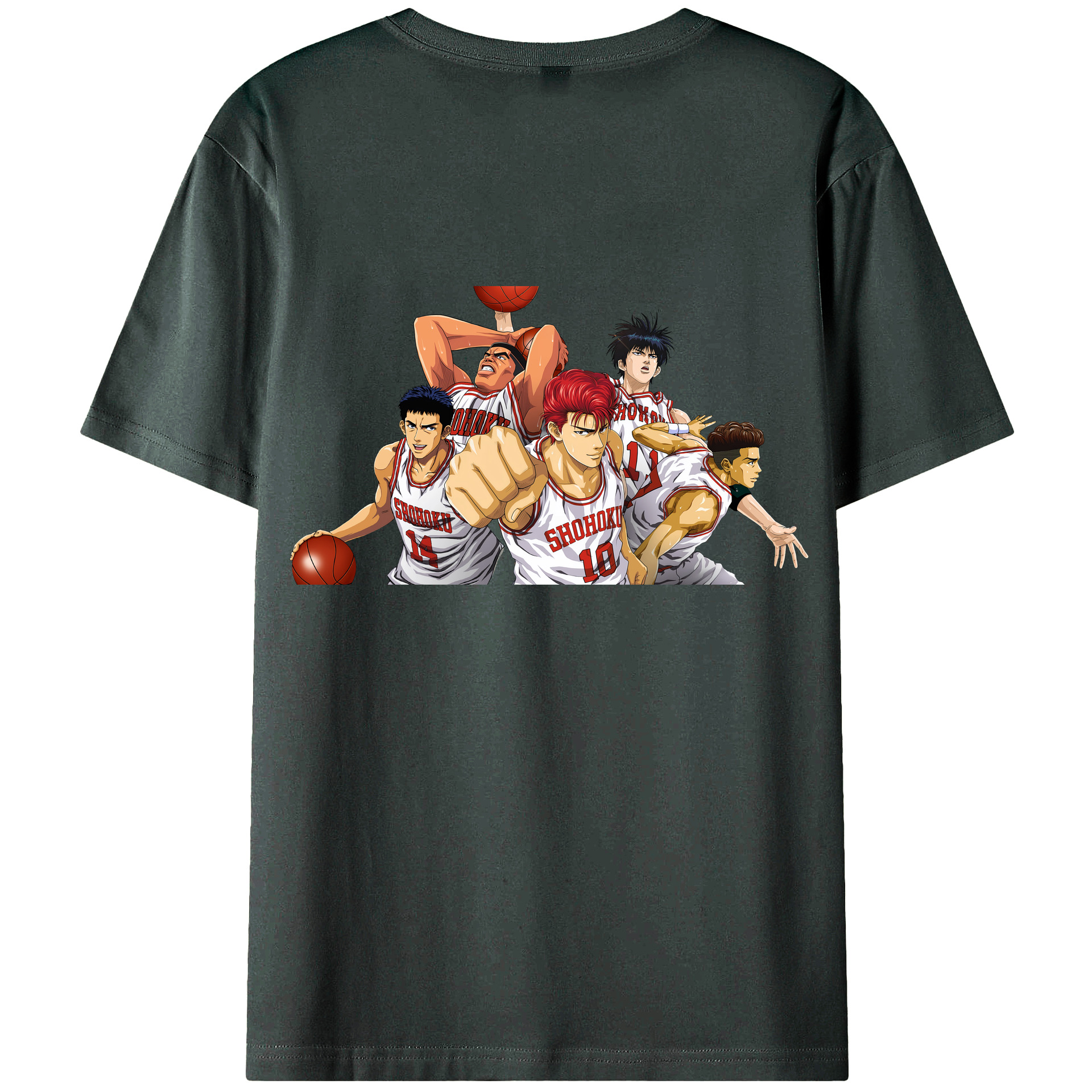（画像用） SLAM DUNK／スラムダンク 綿100％ メンズ半袖Tシャツ（バックプリント） 通気性